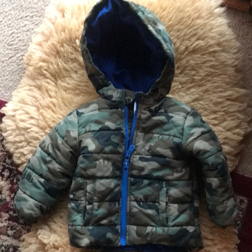 Baby Boy Quilted Jacket- Little Me- Camouflage- Size 12 Months